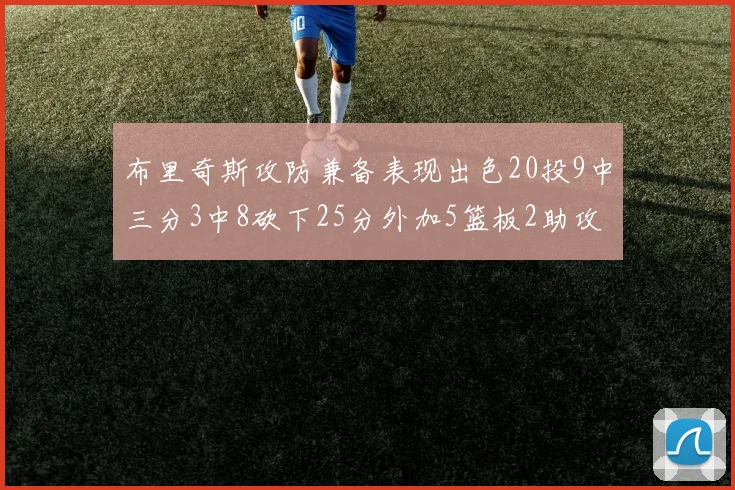 布里奇斯攻防兼备表现出色20投9中三分3中8砍下25分外加5篮板2助攻2盖帽